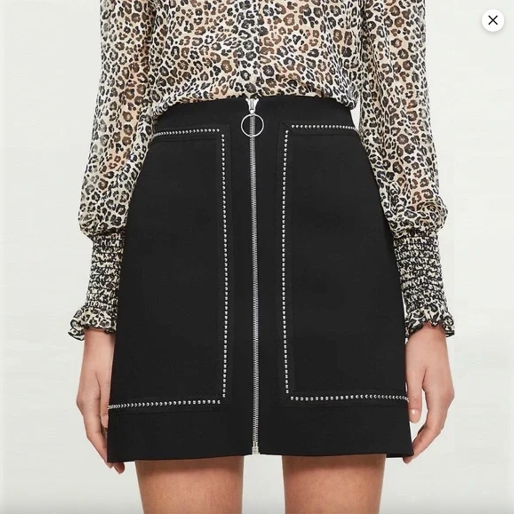 Maje Jimage Studfed A-Line Skirt